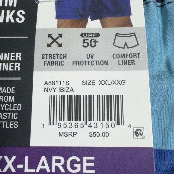 ZeroXposur Men's UPF 50+ Quick Dry Swim Trunks Navy Ibiza Size XXL - Picture 8 of 8